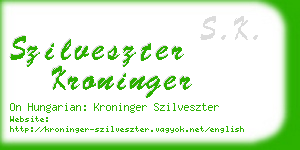 szilveszter kroninger business card